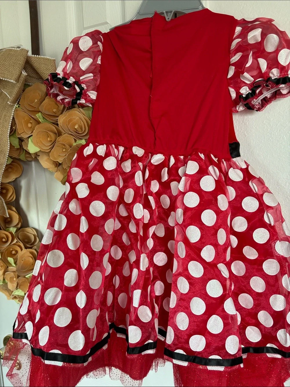 Disney Minnie Mouse Costume Dress Size 6 Red/White